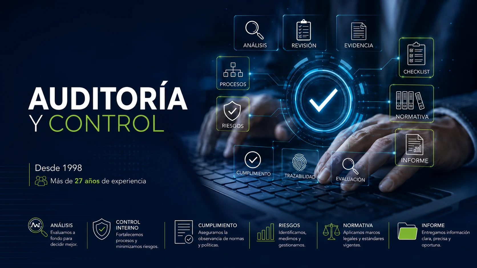 Auditoría y control digital de riesgos, cumplimiento, trazabilidad y normativa